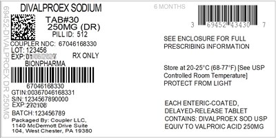 Label (69452 434 30 Divalproex Dr 250mg 67046 1683 30)